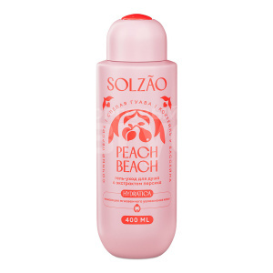 Гель для душа Solzao Peach Beach с экстрактом персика, увлажняющий, 400 мл