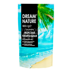 Соль для ванн Dream Nature 130 Морская натуральная,без красителей и ароматов, 900 г