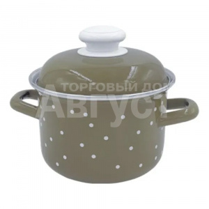 Кастрюля 1612АП2/8Кс эмалированная White dots камен-сер 3 л