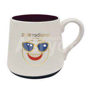Кружка керамическая KKR-235, Smile radiantly, 560 мл
