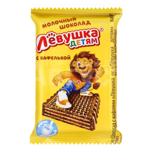 Шоколад молочный Левушка экстрамолочный с вафлями, 27,5 г