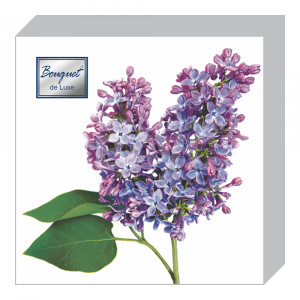Салфетки бумажные Bouquet de Luxe трехслойные, 24 см, Сирень, 25 листов