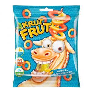 Мармелад жевательный Krut Frut Колечки со вкусом персика, 70 г