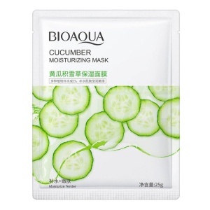 Маска для лица Bioaqua для лица, тканевая увлажняющая для всех типов кожи огурец, 25 гр
