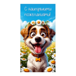 Конверт для денег 1-04-0662 Optima С наилучшими пожеланиями, радостная собачка