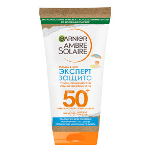 Крем для загара Garnier Ambre Solaire Малыш в тени эксперт защита SPF 50, без красителей, 50 мл