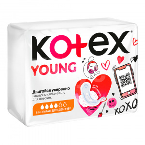 Прокладки гигиенические Kotex Young Normal, 8 шт