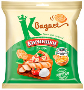 Сухарики Кириешки Baguet пицца+сырный соус 24 мл, 45 г