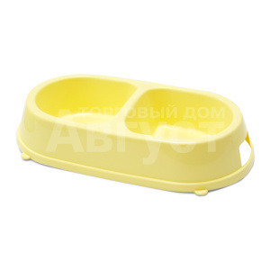 Миска Gamma для животных 30272009 двойная, пластиковая, 24*14*4,5см 2*260мл