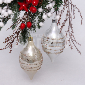 Новогоднее Украшение 201-1934 SHINE, Star Thread, 13,8*6,5 см, light champagne/silver, 2 шт
