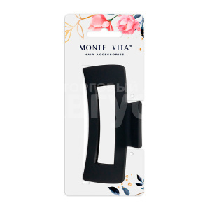 Краб для волос 456999 MONTE VITA soft-touch 10,5 см, черный