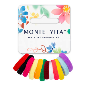Набор для волос MONTE VITA 457045 Резинки, мягкие, большие, 4,5см, черный,коричневый,бежевый, 6 шт