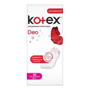 Прокладки ежедневные Kotex Ультратонкие Deo, 20 шт