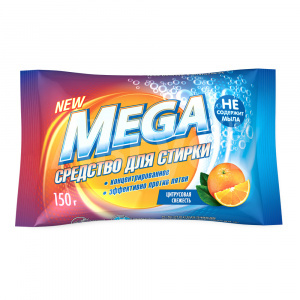 Средство для стирки MEGA Цитрусовая свежесть, твердое, для ручной стирки, 150 г