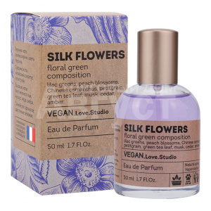 Туалетная вода Vegan Love Studio Silk Flowers, аромат цветочный, зеленый, женская, 50 мл