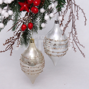 Новогоднее Украшение 201-1934 SHINE, Star Thread, 13,8*6,5 см, light champagne/silver, 2 шт