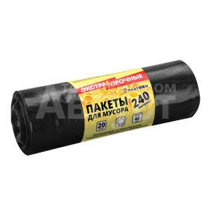 Пакеты для мусора Ладушки экстрапрочные, двухслойные, 240 л, 20 шт