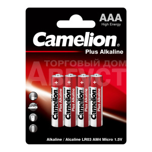 Батарейка Camelion Plus LR03 алкалиновая, блистер, 4 шт