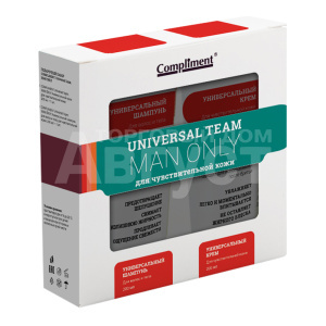Набор подарочный Compliment 1291 Universal Team Man Only (Универсальный крем + шампунь для волос и тела 200 мл), мужской