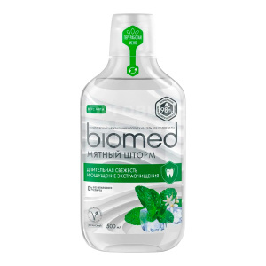 Ополаскиватель для полости рта BioMed Мятный шторм, свежесть и экстра очищение, 500 мл
