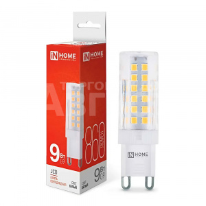 Лампа светодиодная IN HOME LED-JCD 9Вт 230В G9 4000К 860Лм, белый свет