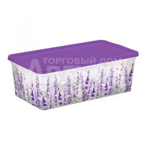 Ящик для хранения 435114400 с крышкой Lavender 5,5 л, пластик, прозрачный