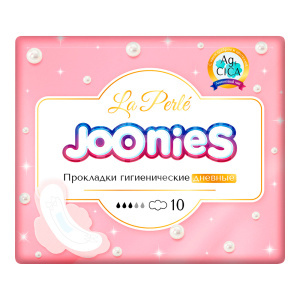 Прокладки гигиенические JOONIES LA PERLE дневные, с крылышками, 10 шт