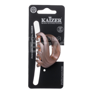 Краб для волос 500304 Kaizer Заколка-краб пластиковая, покрытие soft touch, ассорти, 60 мм