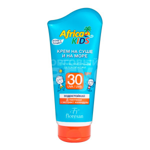 Крем для загара Floresan Africa Kids на суше и на море, для чувствительной детской кожи SPF 30, 150 мл