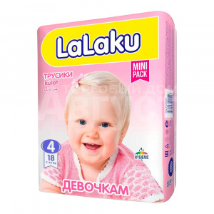 Подгузники LALAKU трусики 7-14 кг, для девочек, размер 4, 18 шт