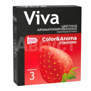 Презервативы VIVA цветные ароматизированные, 3 шт