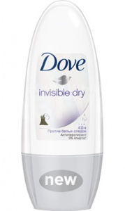 Дезодорант-антиперспирант женский Dove Invisible Dry Невидимый, ролик, 50 мл