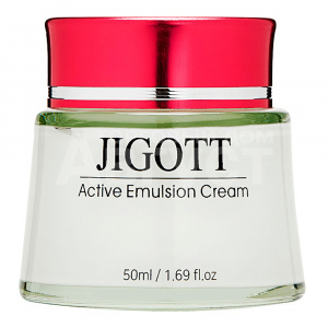 Крем-эмульсия для лица Jigott Active Emulsion Cream Интенсивно увлажняющий с гиалуроновой кислотой, 50 мл
