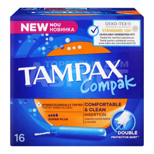 Тампоны гигиенические Tampax Compak с аппликатором Super Plus 16шт