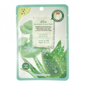 Маска для лица Beauu Green тканевая, алоэ, 1 шт