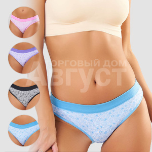 Трусы женские Cherry Girl 6131 размер L, слипы, голубой, розовый, сиреневый, черный