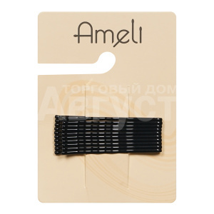 Невидимка для волос Ameli WHB23922-2 4,7 см, черный, 10 шт