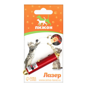 Игрушка для животных Пижон 9926564 Лазер, с батарейками, красный 13*6,5*1см