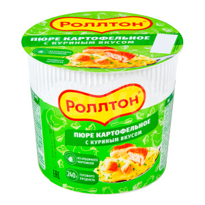 Картофельное пюре быстрого приготовления Роллтон 40г с курицей стакан