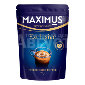 Кофе Maximus Exclusive,сублимированный с молотым кофе, мягкая упаковка, 70 г
