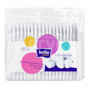 Ватные палочки Bella полиэтиленовая упаковка, 160 шт