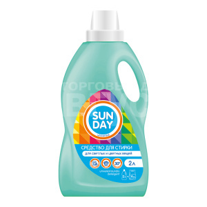 Гель для стирки Sunday Универсал, для белого и цветного белья, 2 л