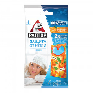 Репеллент от моли Раптор антимоль, мандарин, подвески, 2 шт