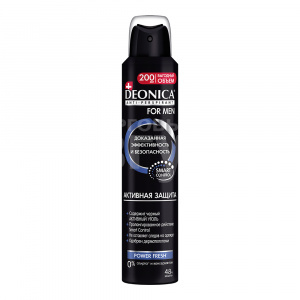 Дезодорант мужской Deonica Deonica For Men, Vegan Formula Активная защита, спрей, 200 мл