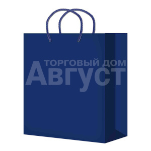 Пакет подарочный SPL25-Blue дизайнерская бумага, ручки - декоративный шнур 25*36*10 см, голубой