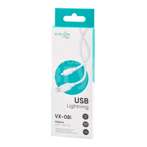 Кабель для зарядки Vixion USB to Lightning 8-pin VX-08i PRO 3,5А, белый, 1 м