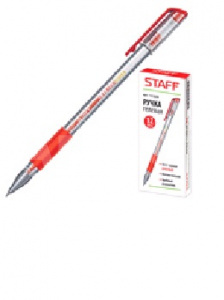 Ручка гелевая Staff красная