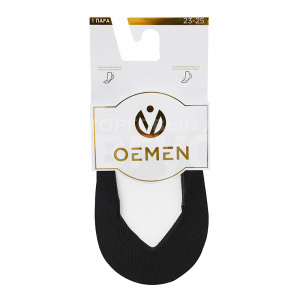 Подследники капроновые Oemen 8014 хлопк. подошва, силикон на пятке, размер 23-25, черный