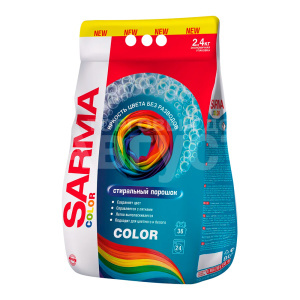 Стиральный порошок Sarma универсальный Color, для всех типов стирки, 2,4 кг