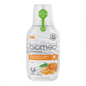 Ополаскиватель для полости рта BioMed Vita Fresh антибактериальный, Цитрус, 250 мл